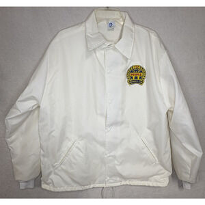 UNITE Men’s Large Jacket White Embroidered AFSCME Snap Front Lined VIP Pres Club